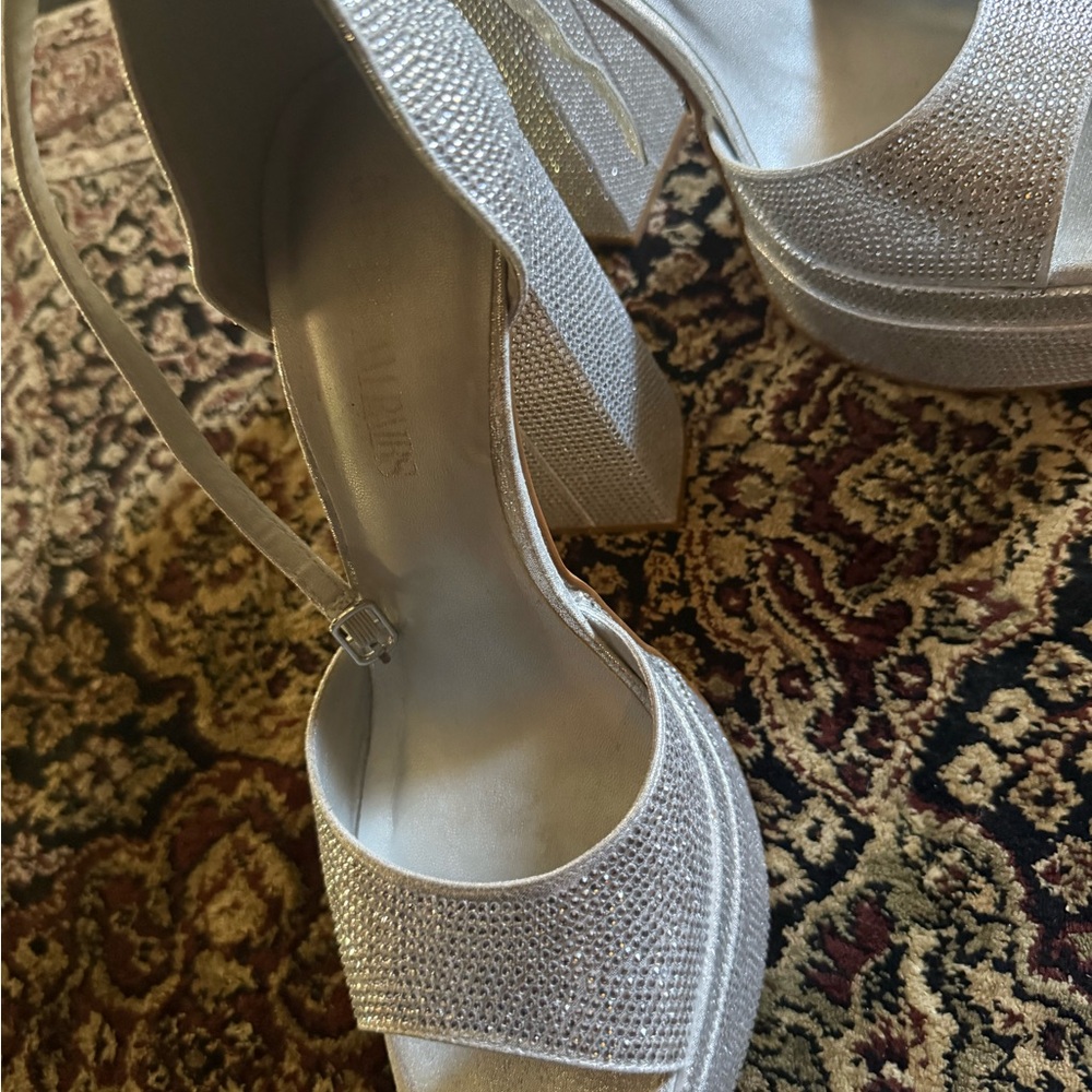 Elegant Silver Platform Heels